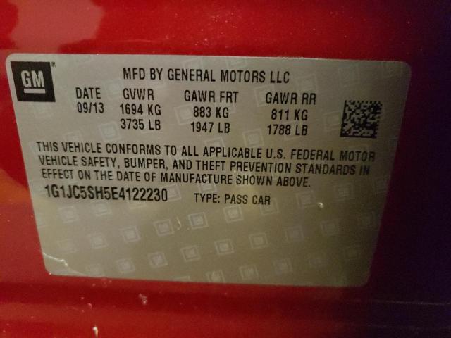 Photo 9 VIN: 1G1JC5SH5E4122230 - CHEVROLET SONIC LT 