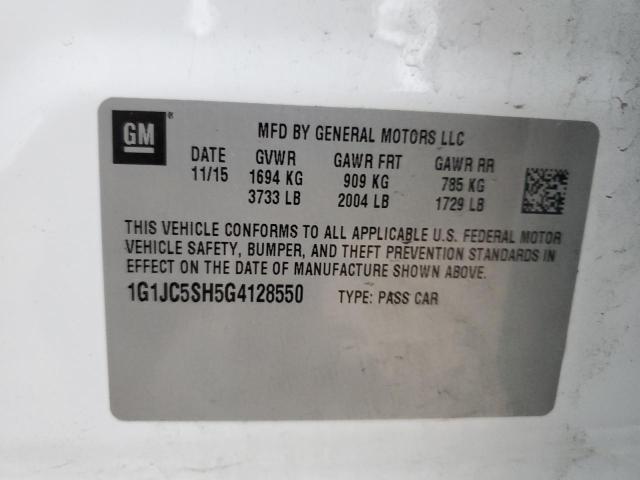 Photo 11 VIN: 1G1JC5SH5G4128550 - CHEVROLET SONIC 