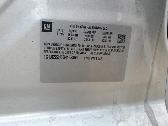 Photo 11 VIN: 1G1JC5SH5G4132369 - CHEVROLET SONIC LT 