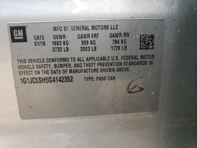 Photo 11 VIN: 1G1JC5SH5G4142352 - CHEVROLET SONIC LT 