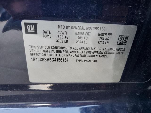 Photo 12 VIN: 1G1JC5SH5G4156154 - CHEVROLET SONIC LT 