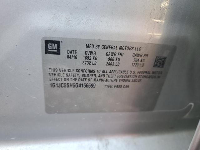 Photo 11 VIN: 1G1JC5SH5G4166599 - CHEVROLET SONIC 