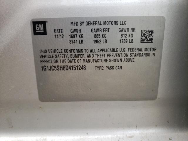 Photo 9 VIN: 1G1JC5SH6D4151248 - CHEVROLET SONIC LT 