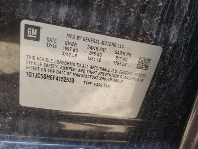 Photo 9 VIN: 1G1JC5SH6F4152533 - CHEVROLET SONIC LT 