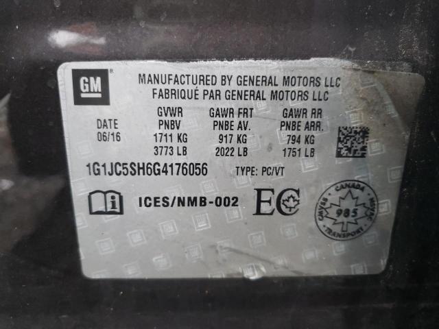 Photo 9 VIN: 1G1JC5SH6G4176056 - CHEVROLET SONIC LT 