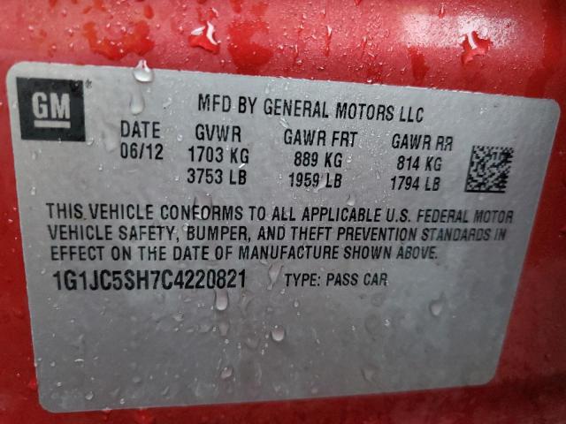 Photo 11 VIN: 1G1JC5SH7C4220821 - CHEVROLET SONIC 