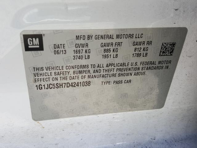 Photo 9 VIN: 1G1JC5SH7D4241038 - CHEVROLET SONIC LT 