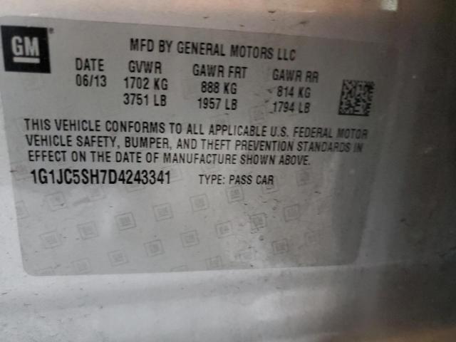 Photo 11 VIN: 1G1JC5SH7D4243341 - CHEVROLET SONIC LT 