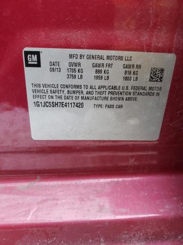 Photo 9 VIN: 1G1JC5SH7E4117420 - CHEVROLET SONIC LT 