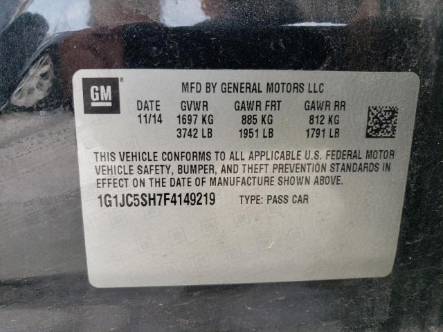 Photo 11 VIN: 1G1JC5SH7F4149219 - CHEVROLET SONIC LT 