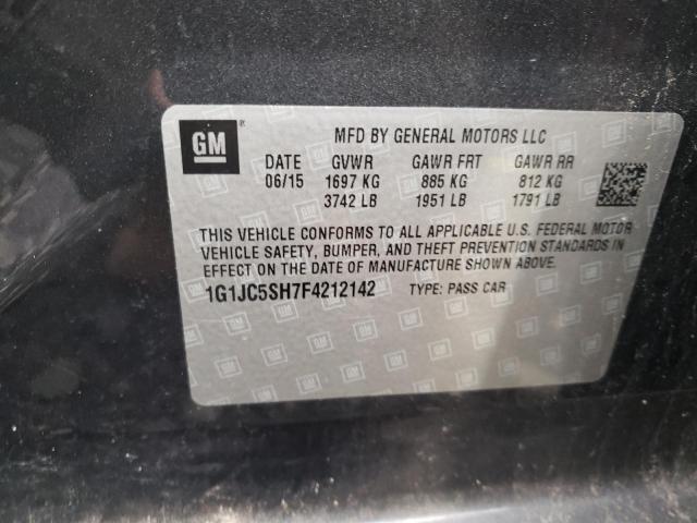 Photo 11 VIN: 1G1JC5SH7F4212142 - CHEVROLET SONIC 