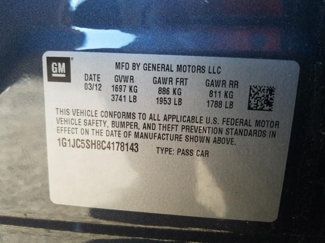 Photo 9 VIN: 1G1JC5SH8C4178143 - CHEVROLET SONIC LT 