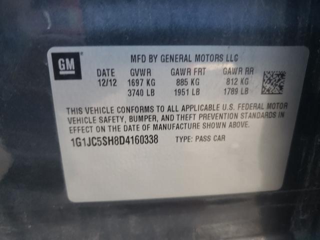 Photo 9 VIN: 1G1JC5SH8D4160338 - CHEVROLET SONIC LT 