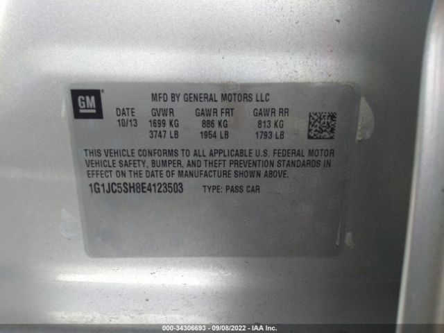 Photo 8 VIN: 1G1JC5SH8E4123503 - CHEVROLET SONIC 