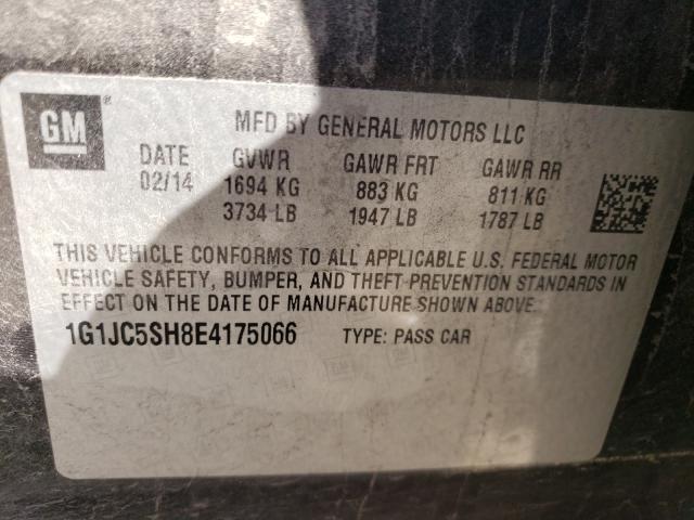 Photo 9 VIN: 1G1JC5SH8E4175066 - CHEVROLET SONIC LT 