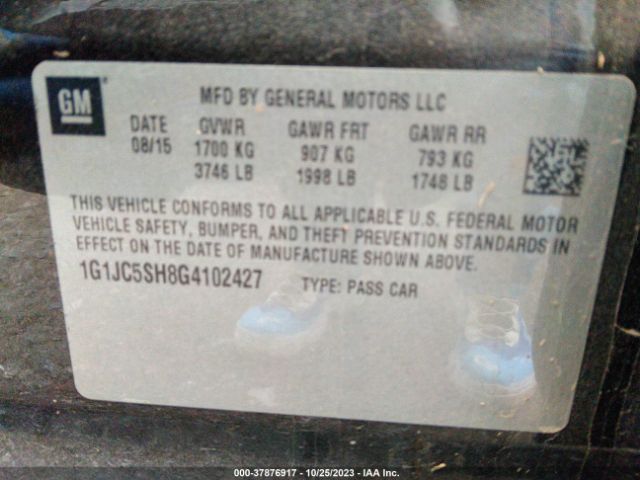 Photo 8 VIN: 1G1JC5SH8G4102427 - CHEVROLET SONIC 