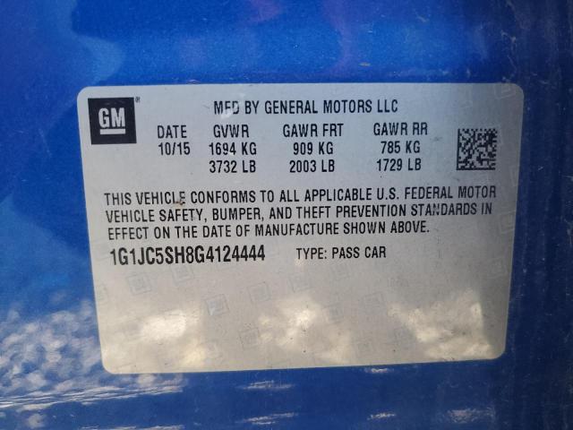 Photo 12 VIN: 1G1JC5SH8G4124444 - CHEVROLET SONIC LT 