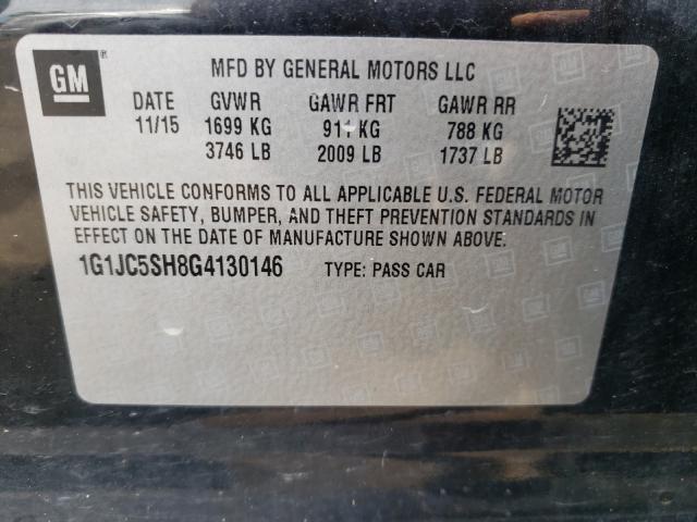 Photo 9 VIN: 1G1JC5SH8G4130146 - CHEVROLET SONIC 