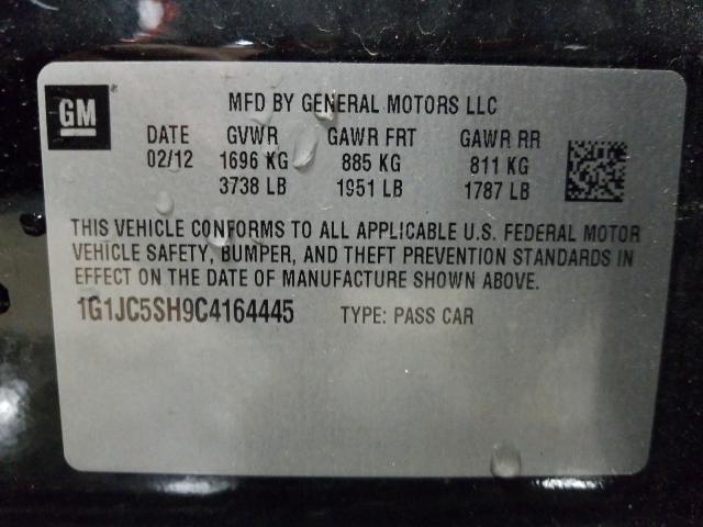 Photo 9 VIN: 1G1JC5SH9C4164445 - CHEVROLET SONIC LT 