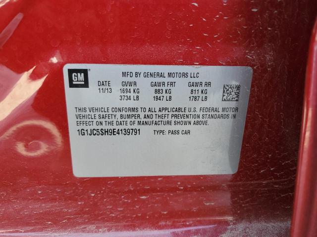 Photo 11 VIN: 1G1JC5SH9E4139791 - CHEVROLET SONIC LT 