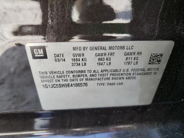 Photo 9 VIN: 1G1JC5SH9E4186576 - CHEVROLET SONIC LT 