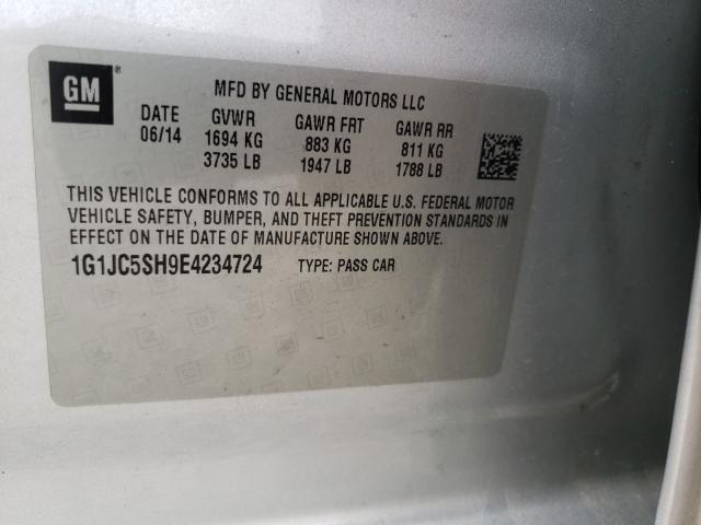 Photo 9 VIN: 1G1JC5SH9E4234724 - CHEVROLET SONIC LT 