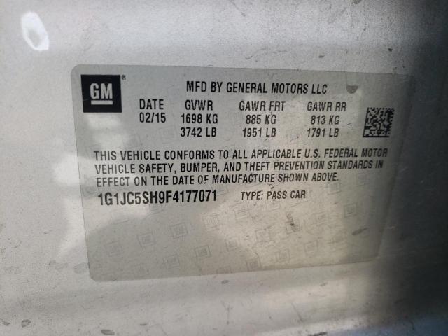 Photo 11 VIN: 1G1JC5SH9F4177071 - CHEVROLET SONIC LT 