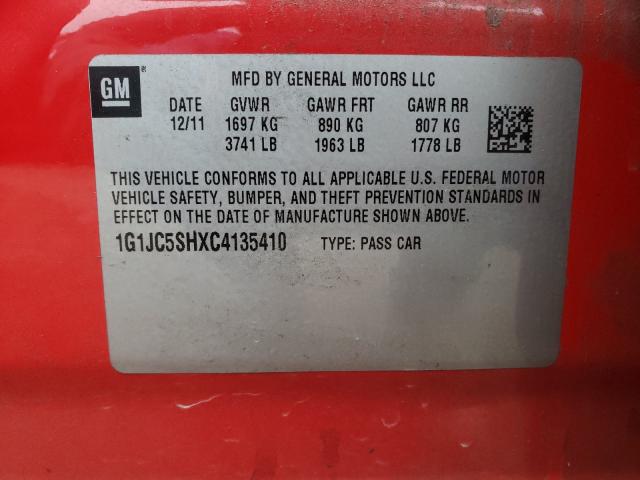 Photo 9 VIN: 1G1JC5SHXC4135410 - CHEVROLET SONIC LT 