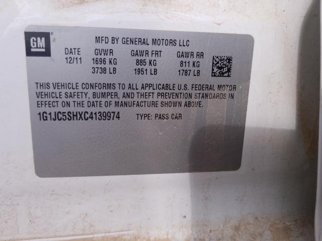 Photo 9 VIN: 1G1JC5SHXC4139974 - CHEVROLET SONIC LT 