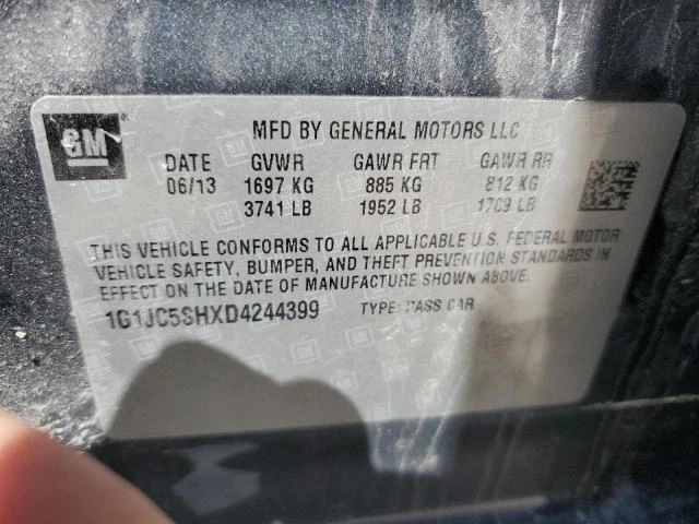 Photo 11 VIN: 1G1JC5SHXD4244399 - CHEVROLET SONIC LT 