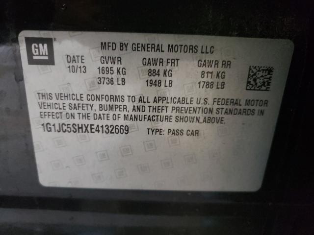 Photo 9 VIN: 1G1JC5SHXE4132669 - CHEVROLET SONIC LT 