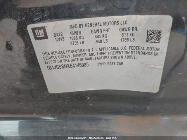 Photo 8 VIN: 1G1JC5SHXE4146930 - CHEVROLET SONIC 