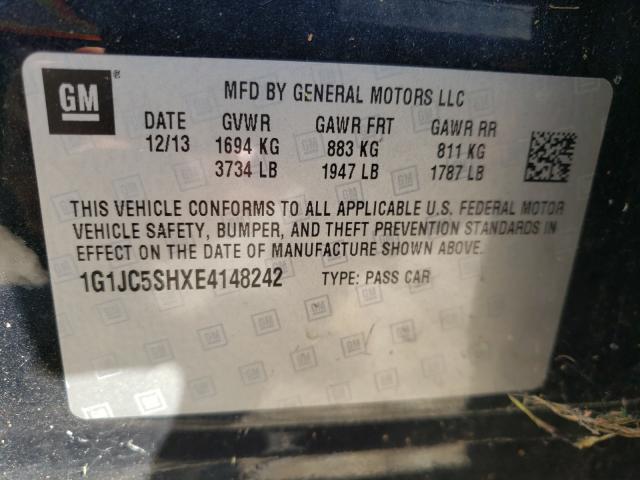 Photo 9 VIN: 1G1JC5SHXE4148242 - CHEVROLET SONIC LT 