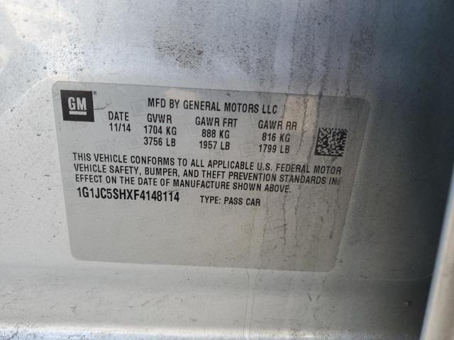 Photo 11 VIN: 1G1JC5SHXF4148114 - CHEVROLET SONIC LT 