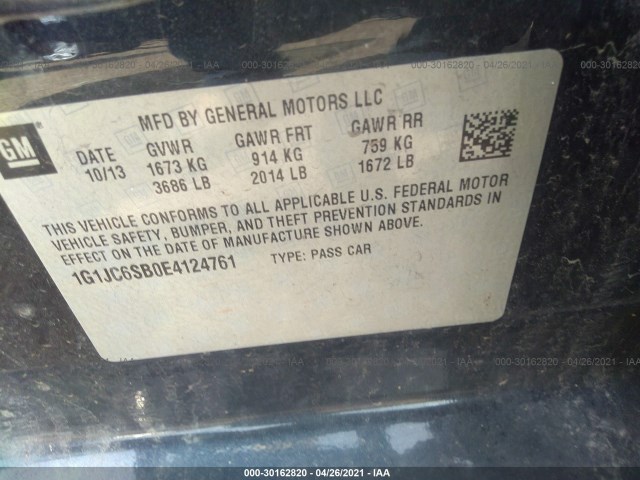 Photo 8 VIN: 1G1JC6SB0E4124761 - CHEVROLET SONIC 