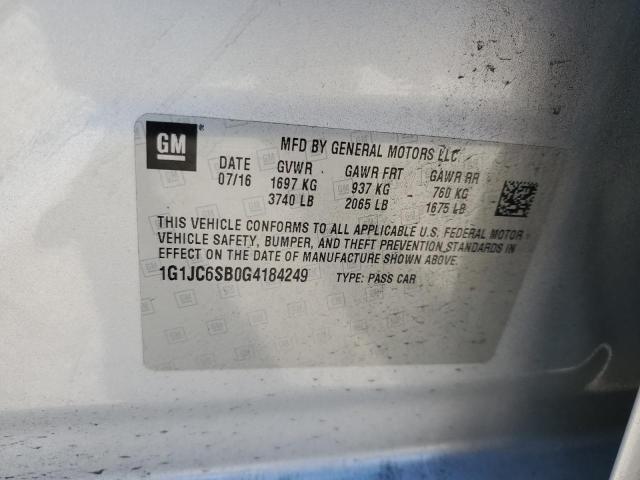 Photo 11 VIN: 1G1JC6SB0G4184249 - CHEVROLET SONIC LT 