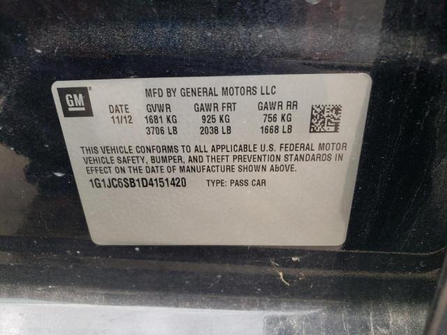 Photo 9 VIN: 1G1JC6SB1D4151420 - CHEVROLET SONIC LT 