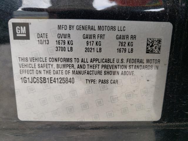 Photo 9 VIN: 1G1JC6SB1E4125840 - CHEVROLET SONIC LT 