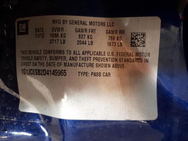 Photo 11 VIN: 1G1JC6SB2D4145965 - CHEVROLET SONIC LT 