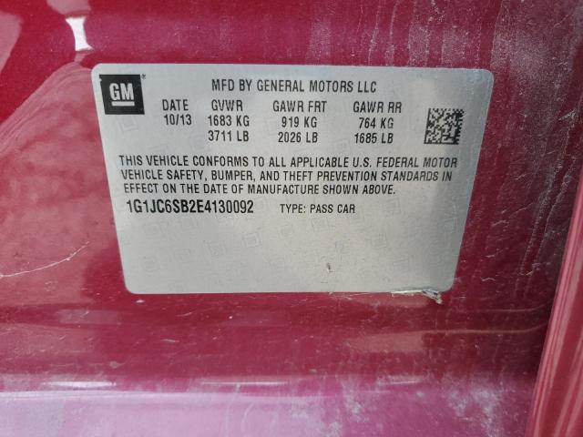 Photo 11 VIN: 1G1JC6SB2E4130092 - CHEVROLET SONIC 