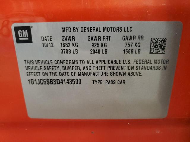 Photo 11 VIN: 1G1JC6SB3D4143500 - CHEVROLET SONIC 