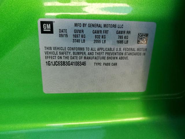 Photo 11 VIN: 1G1JC6SB3G4108346 - CHEVROLET SONIC LT 