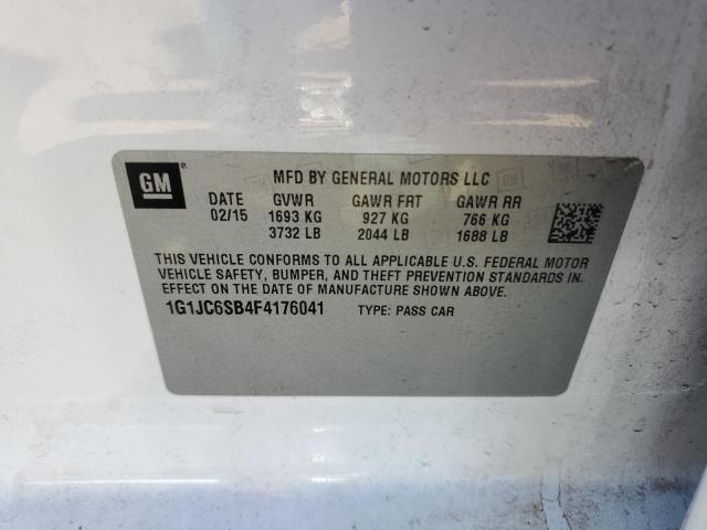 Photo 11 VIN: 1G1JC6SB4F4176041 - CHEVROLET SONIC 