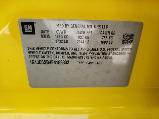 Photo 11 VIN: 1G1JC6SB4F4183832 - CHEVROLET SONIC LT 