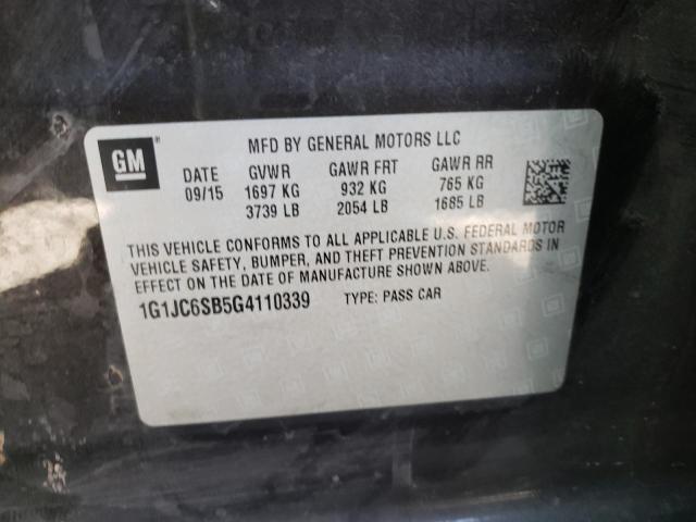 Photo 9 VIN: 1G1JC6SB5G4110339 - CHEVROLET SONIC LT 