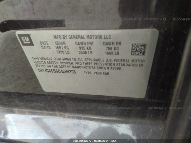 Photo 8 VIN: 1G1JC6SB6D4204208 - CHEVROLET SONIC 