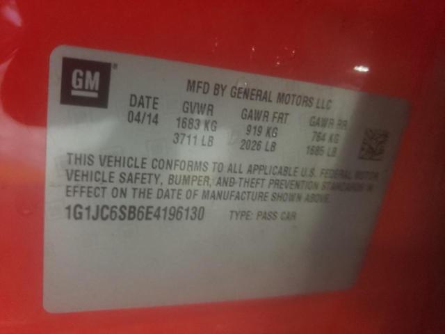 Photo 9 VIN: 1G1JC6SB6E4196130 - CHEVROLET SONIC LT 