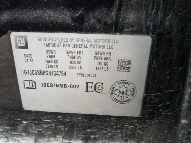 Photo 9 VIN: 1G1JC6SB6G4164734 - CHEVROLET SONIC LT 