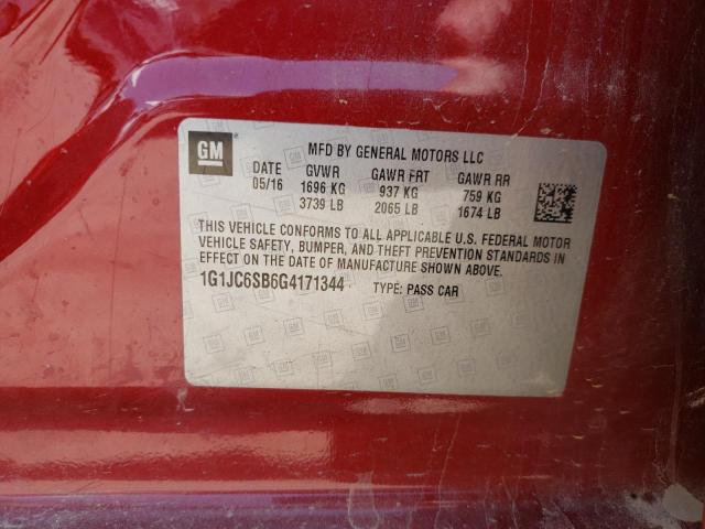 Photo 11 VIN: 1G1JC6SB6G4171344 - CHEVROLET SONIC LT 