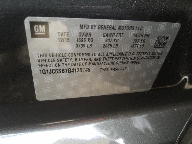 Photo 9 VIN: 1G1JC6SB7G4136148 - CHEVROLET SONIC LT 